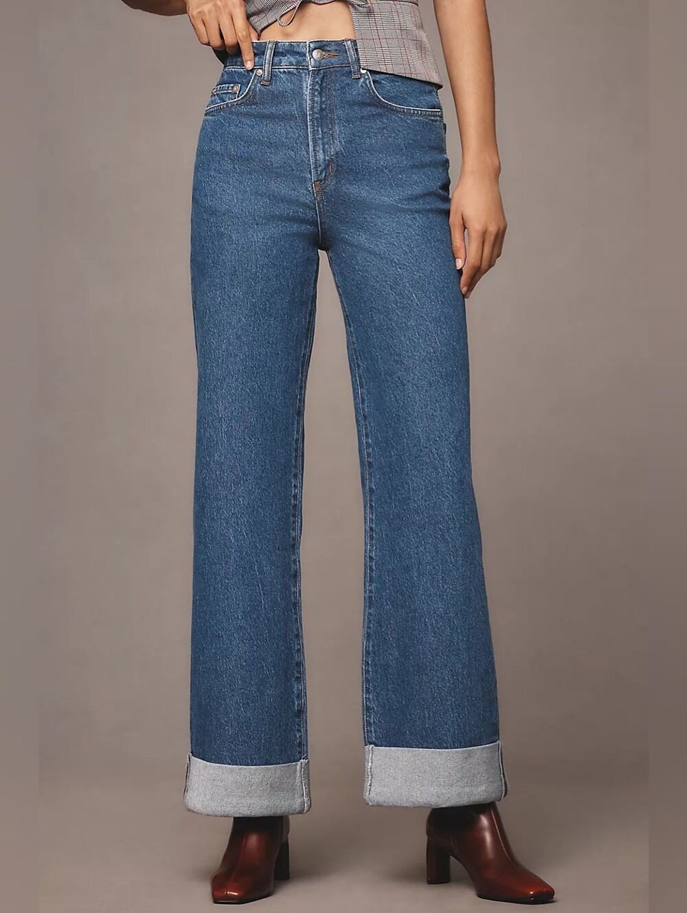 Pilcro Anthropologie Austyn High-Rise Cuffed Wide-Leg Jean Jeans Size 18W Blue